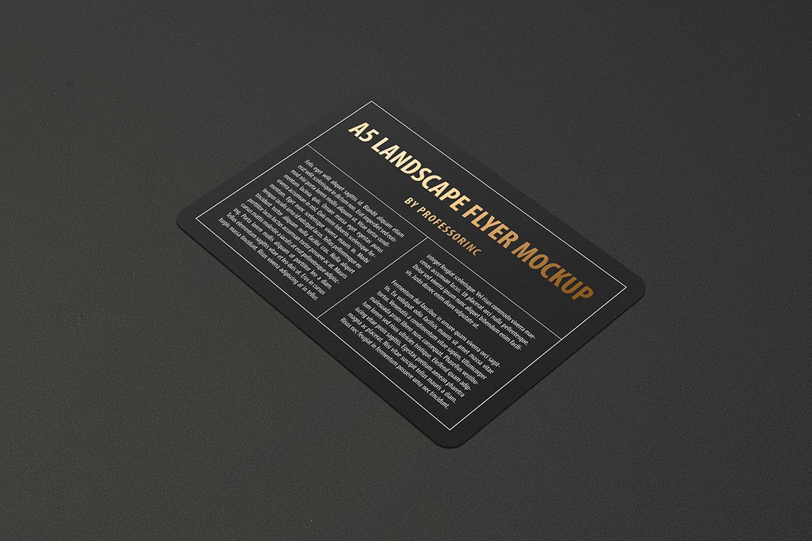 A5尺寸规格圆角宣传单印刷效果图样机素材库精选 A5 Landscape Round Corner Flyer Mockup插图(8)