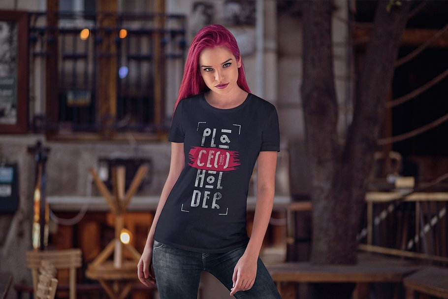 欧美模特T恤上身效果样机模板 T-Shirt Mock-Up Vol.4插图(9)