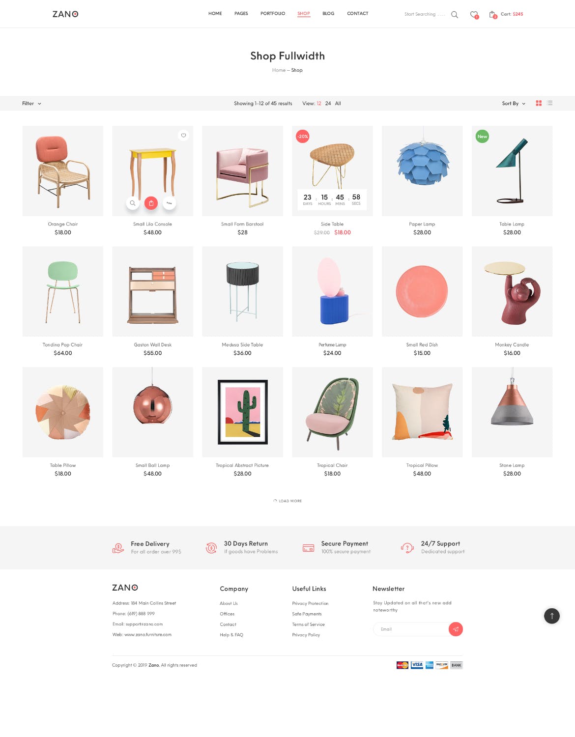 家具电子商务网上商城设计PSD模板 Zano | Furniture eCommerce PSD Template插图(13)