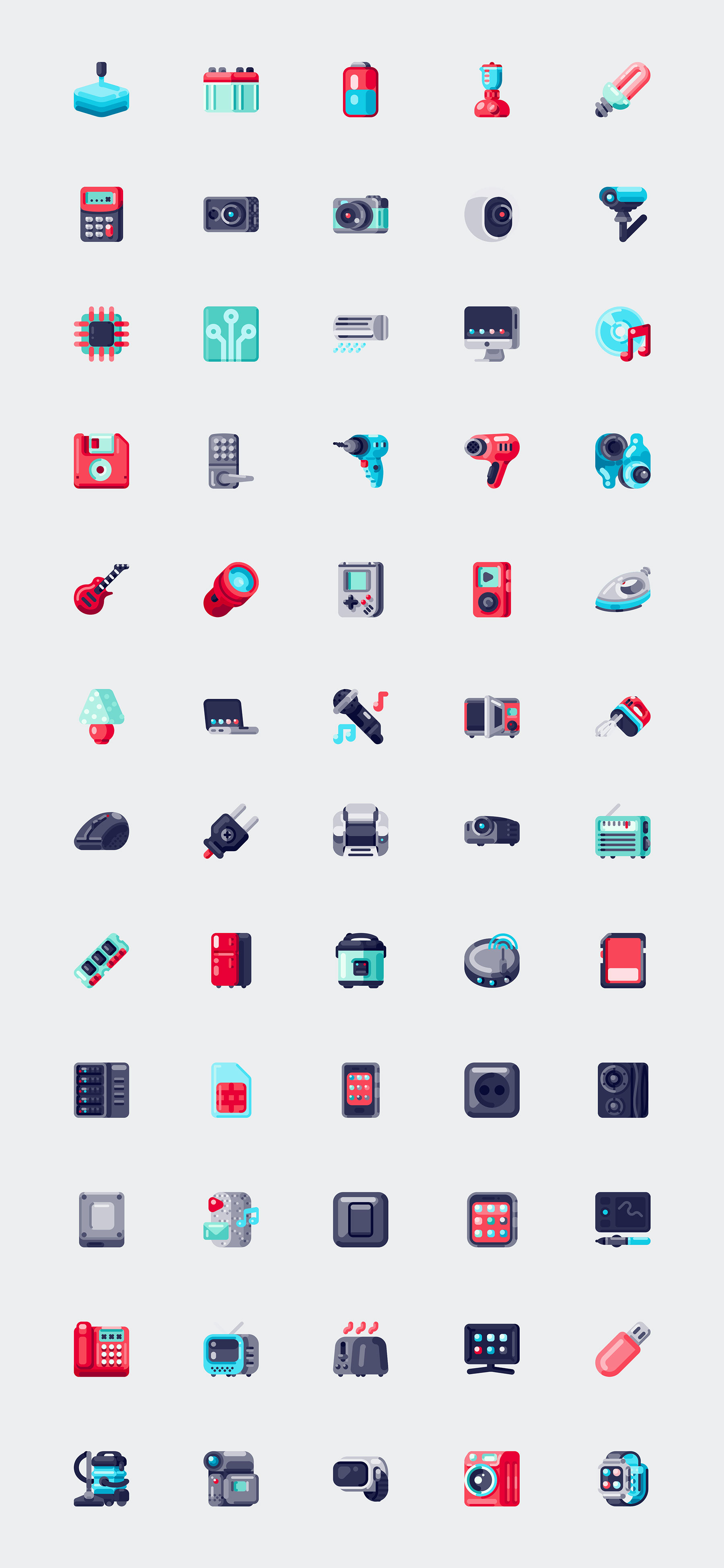 60 枚电子设备元素图标