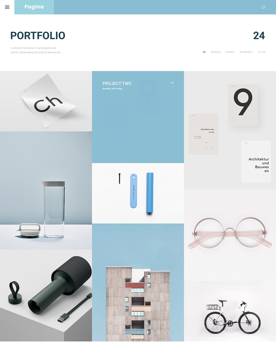 创意产品/设计展示网站设计PSD模板 Pagina | Creative Portfolio PSD Template插图(7)