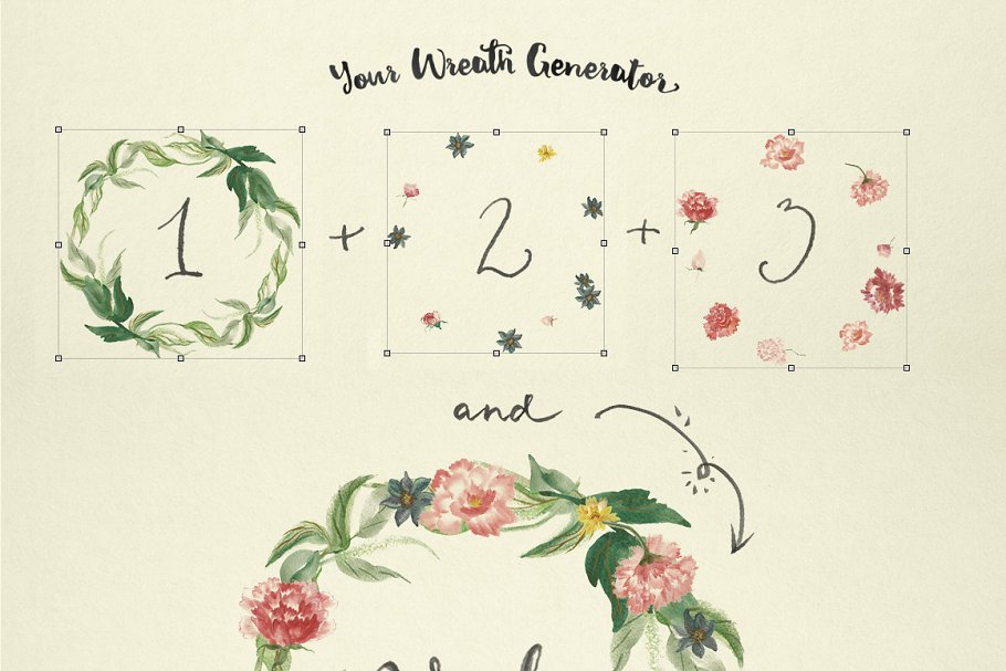 DIY水彩花卉素材集 Watercolor flower DIY Pack插图(3)