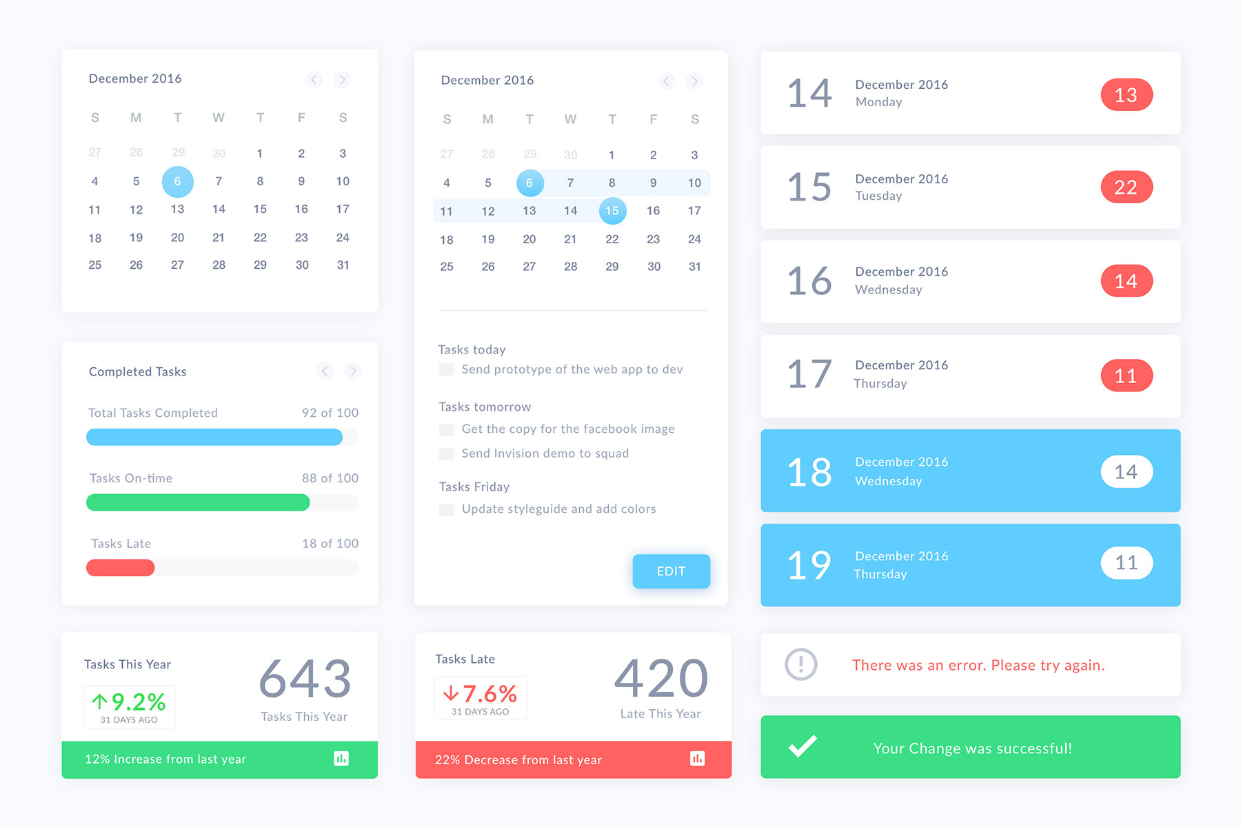 清新日历界面元素