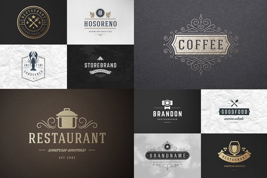 1000+复古风格Logo&徽章模板 1000 Logos and Badges Bundle插图(2)