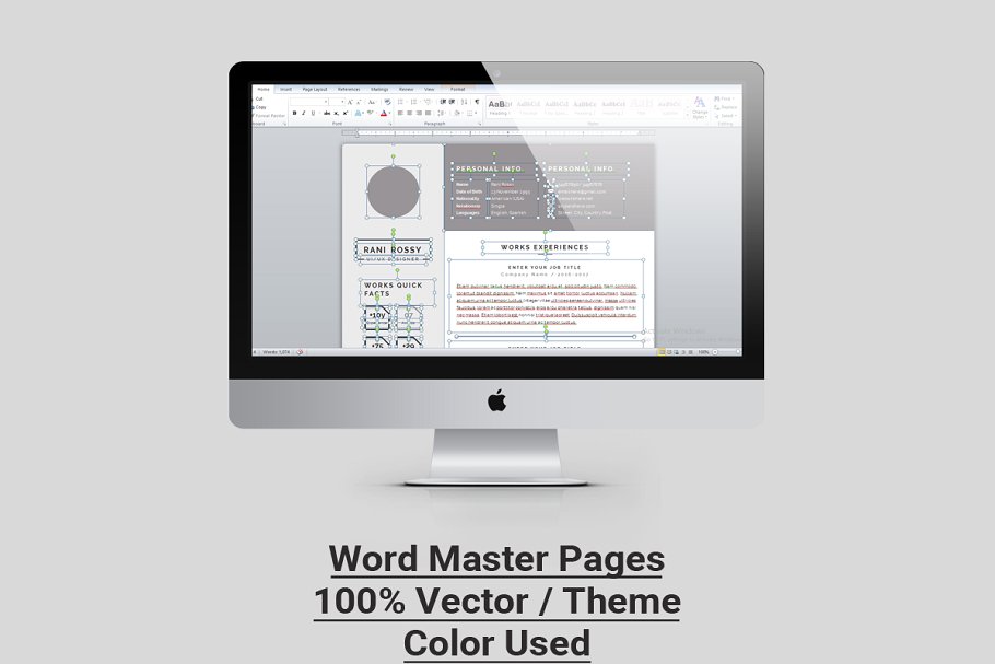 专业高端的简历设计模板 Word Infographic CV插图(9)