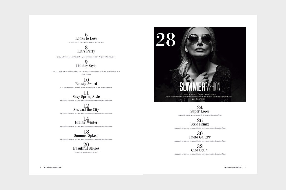 OhLaLa Magazine Template一套概念的极简主义多用途杂志模板下载[indd]插图(2)