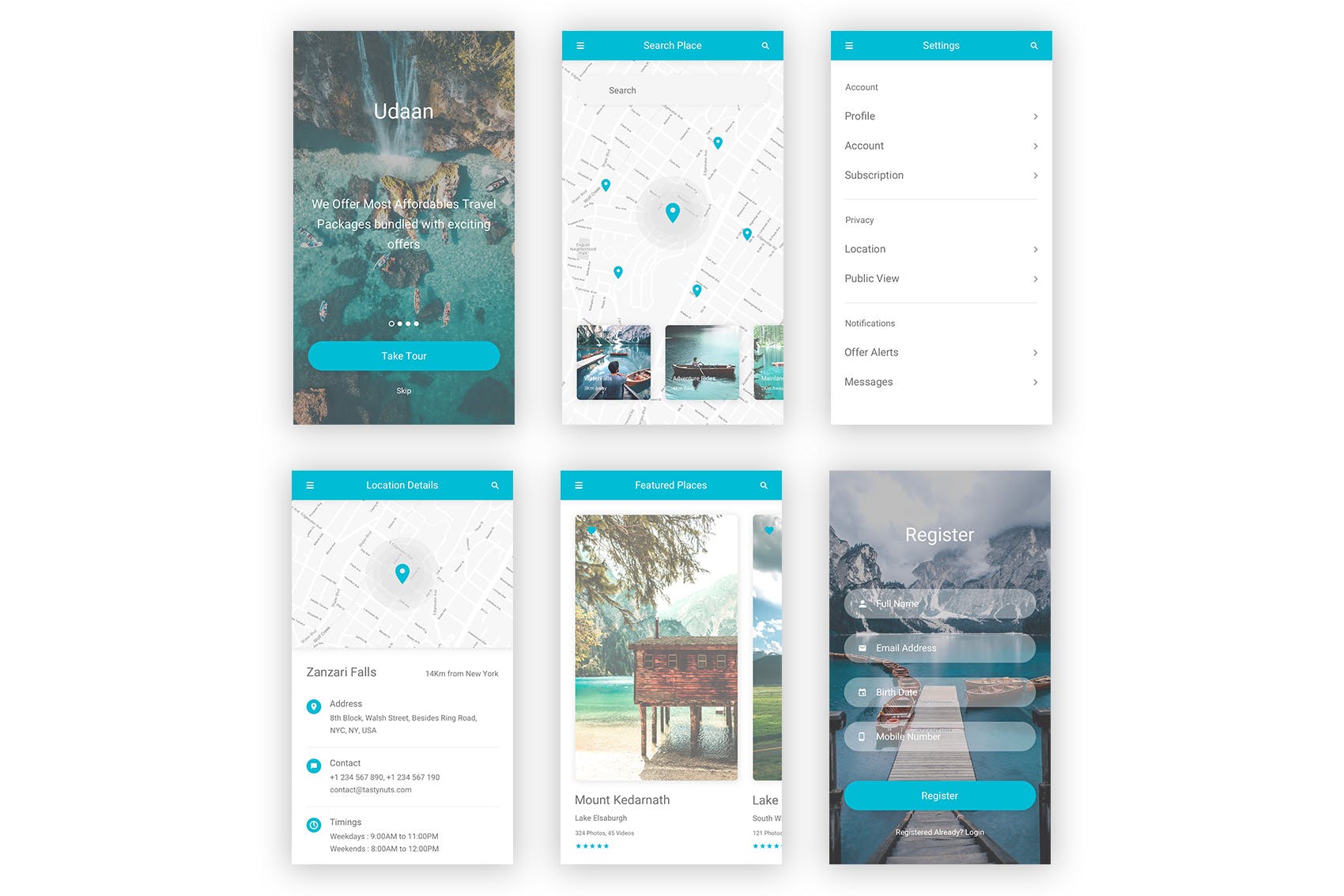 旅行和航班机票预订APP应用程序UI界面设计PSD模板 Udaan – Travel & Flight Booking App for Photoshop插图(12)