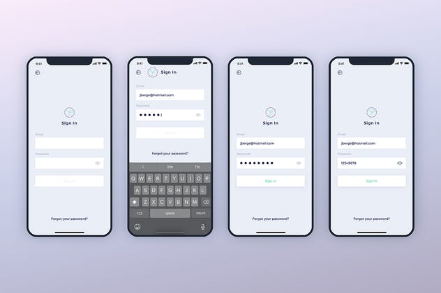 极简主义登录注册页面手机APP应用UI模板 SignIn SignUp Mobile Ui – FP插图(1)