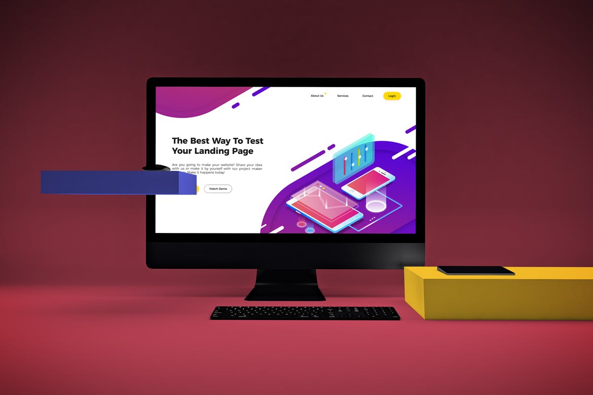 一体机电脑iMac Pro屏幕演示样机模板v2 iMac Pro Mockup V.2插图(3)