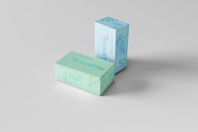 胶囊药物纸盒包装样机 Pills Blister/ Paper Box Mockup插图(12)