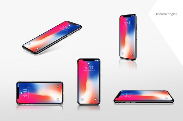 iPhoneX苹果智能手机UI界面设计样机 iPhone X Mockup插图(4)