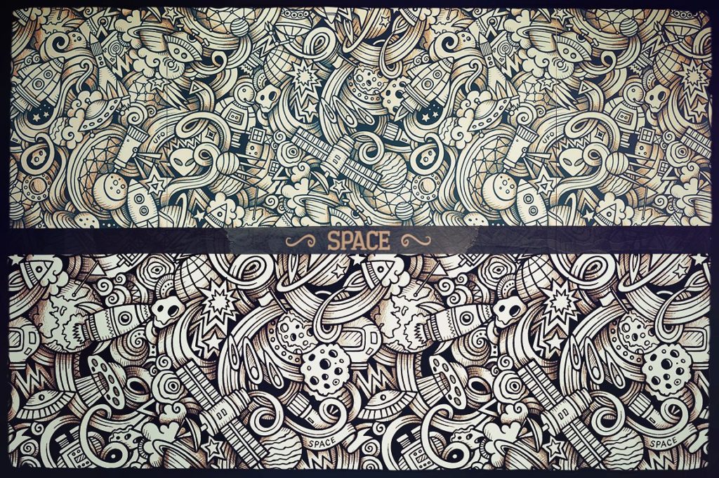 36款图形手绘涂鸦无缝背景模式[eps,jpg]插图(3)