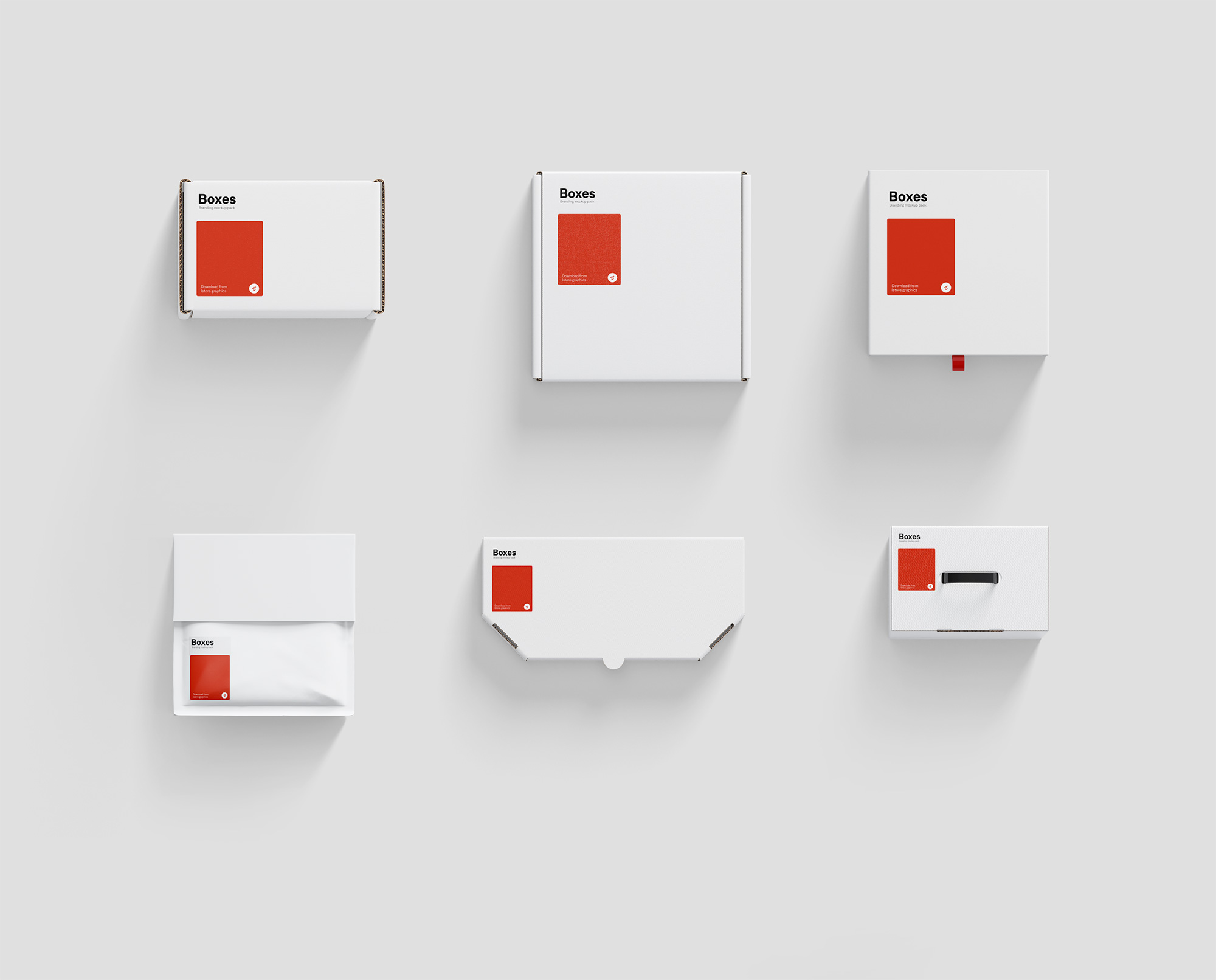 各式各样的牛皮纸硬纸板包装盒子样机81 Box Mockups插图(7)