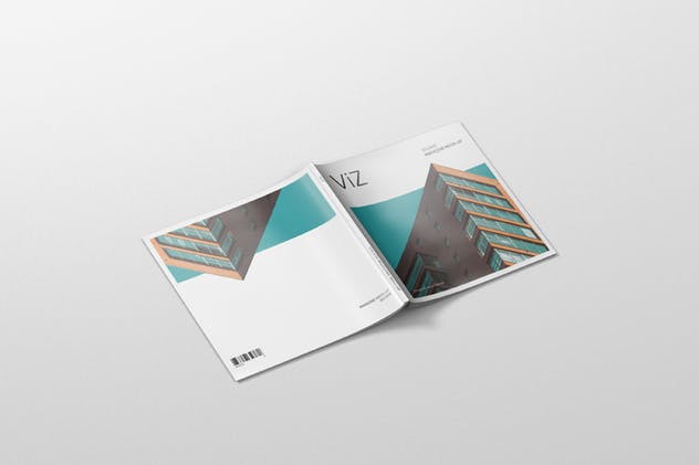 时尚方形广告杂志样机模板 Magazine Mockup – Square插图(4)