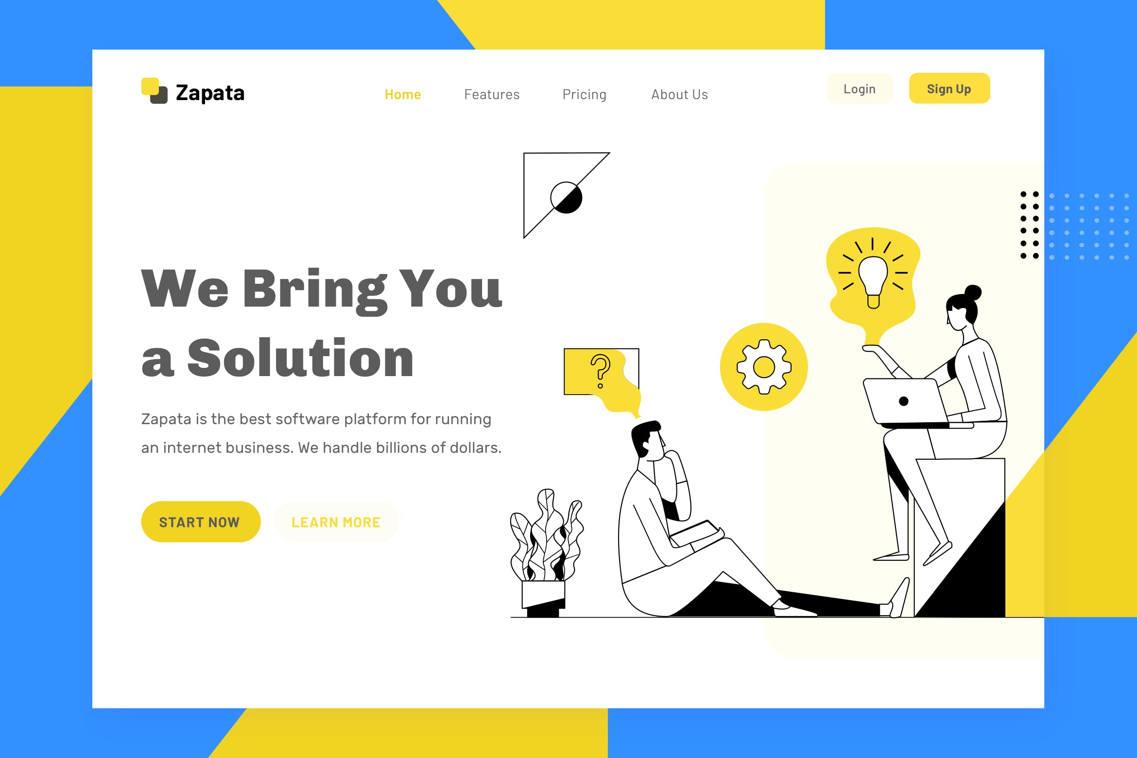 帮助中心主题网站设计简笔画矢量插画素材 Zapata – Help Header插图