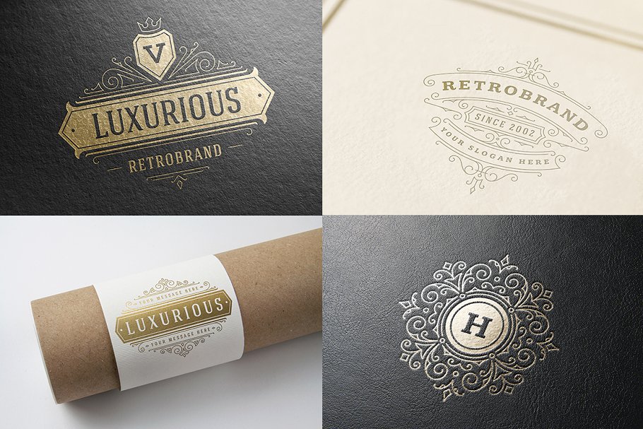 500个复古装饰风格Logo和徽章模板 500 ornaments logos & monograms插图(18)