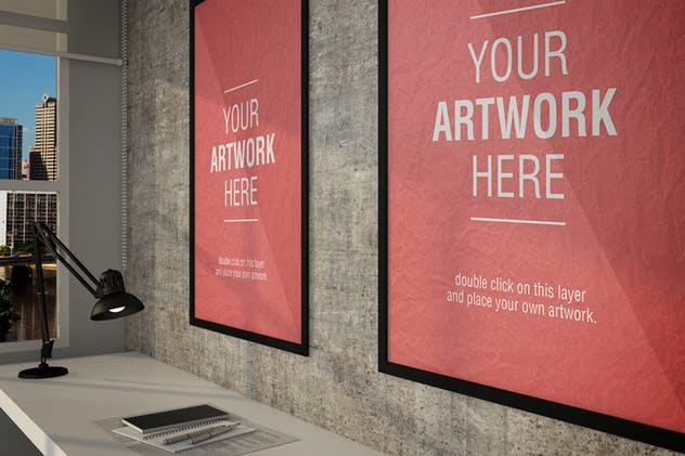 企业文化宣传企业办公场所画框样机 Design Office MockUp插图(12)