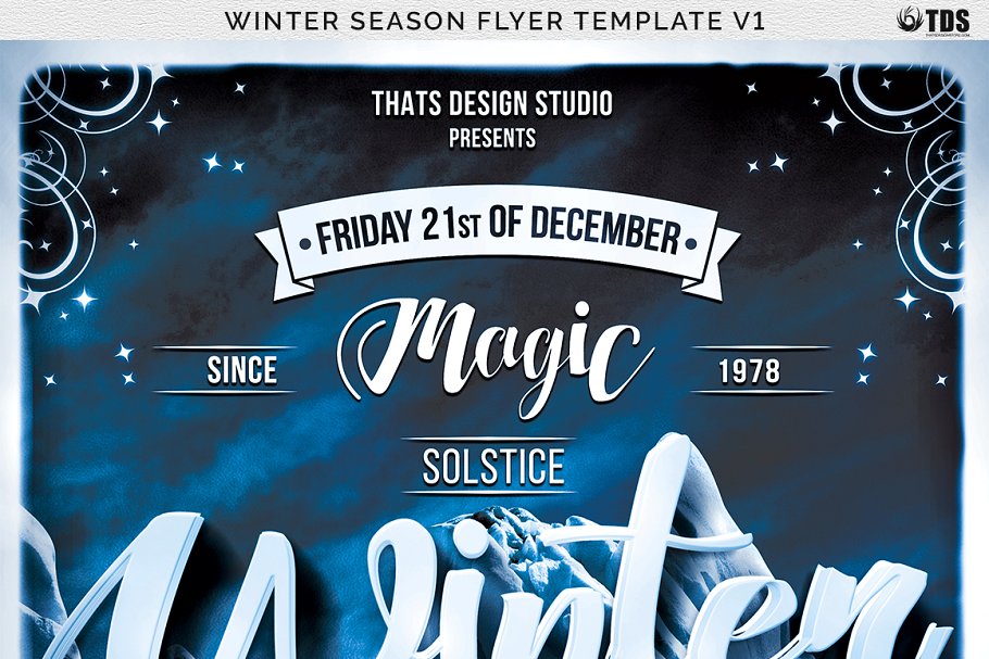 冬季主题冰山图案海报设计PSD模板v1 Winter Season Flyer PSD V1插图(6)