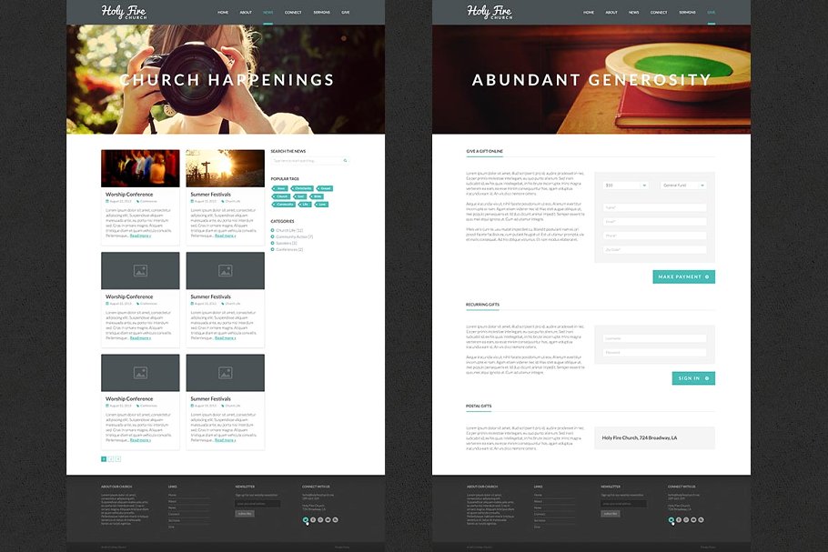 教堂教会官方网站PSD模板 Holy Fire – Church PSD插图(4)