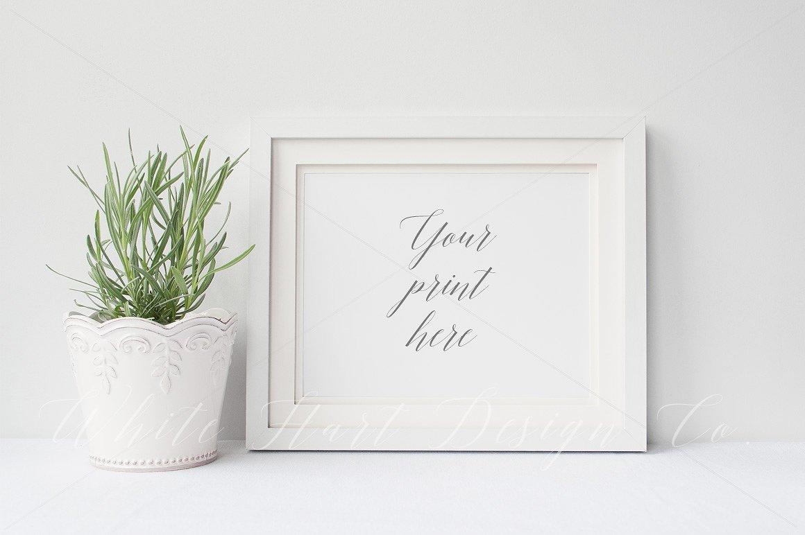 现代风景画样机模板 Landscape frame mock up – PSD/Jpeg插图(1)