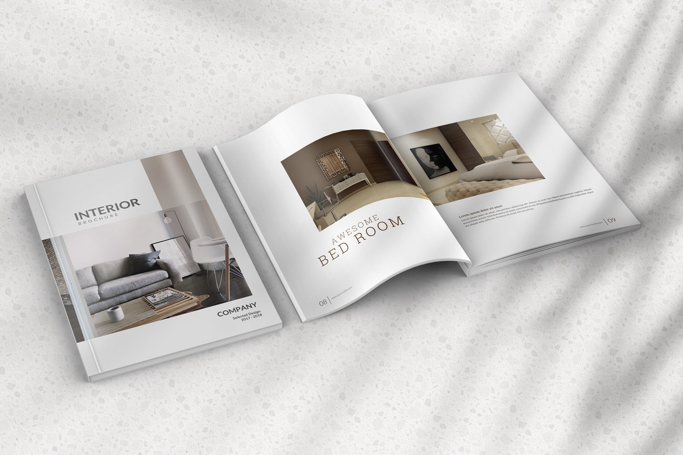 杂志封面封底设计效果图样机素材库精选 Magazine Mockup with Realistic Natural Shadow插图(3)