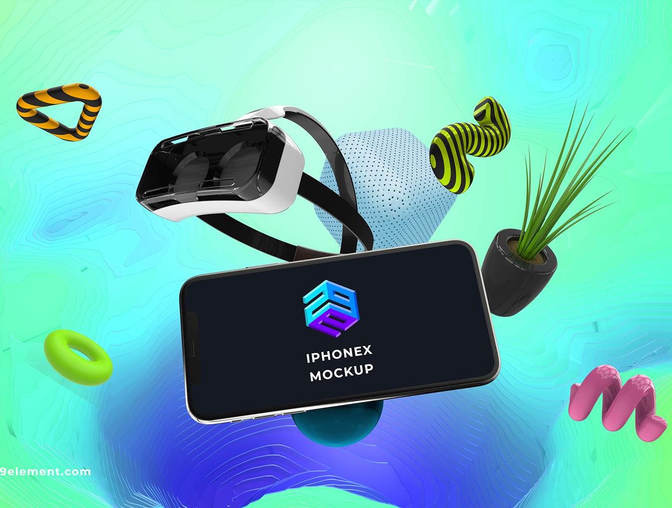 无人机与手机展示创意场景样机下载 [PSD]插图(2)