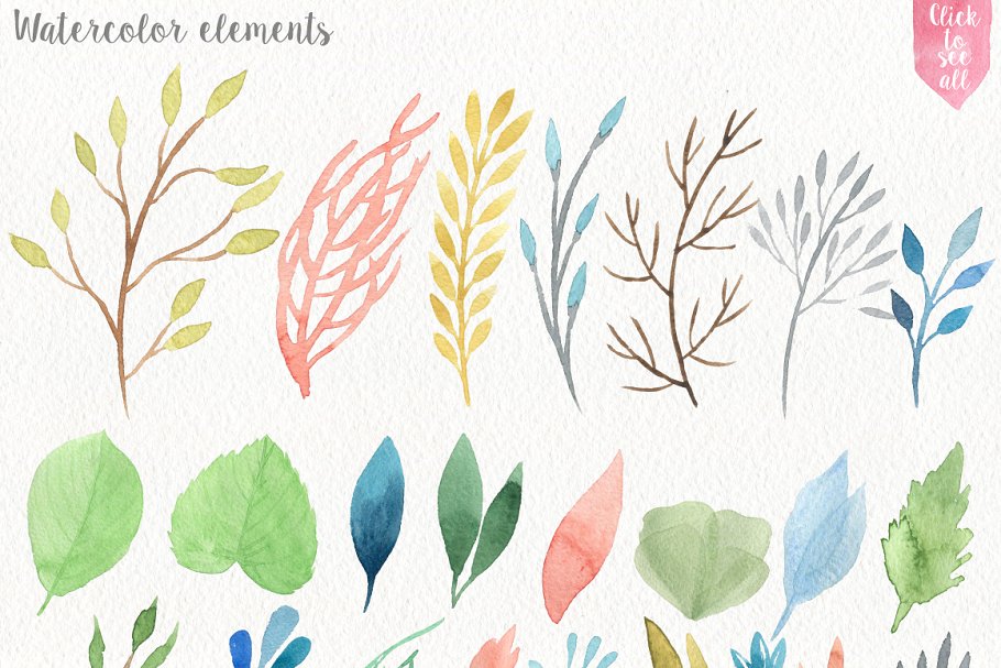 花园水彩元素合集 Garden Watercolor DIY Pro插图(2)
