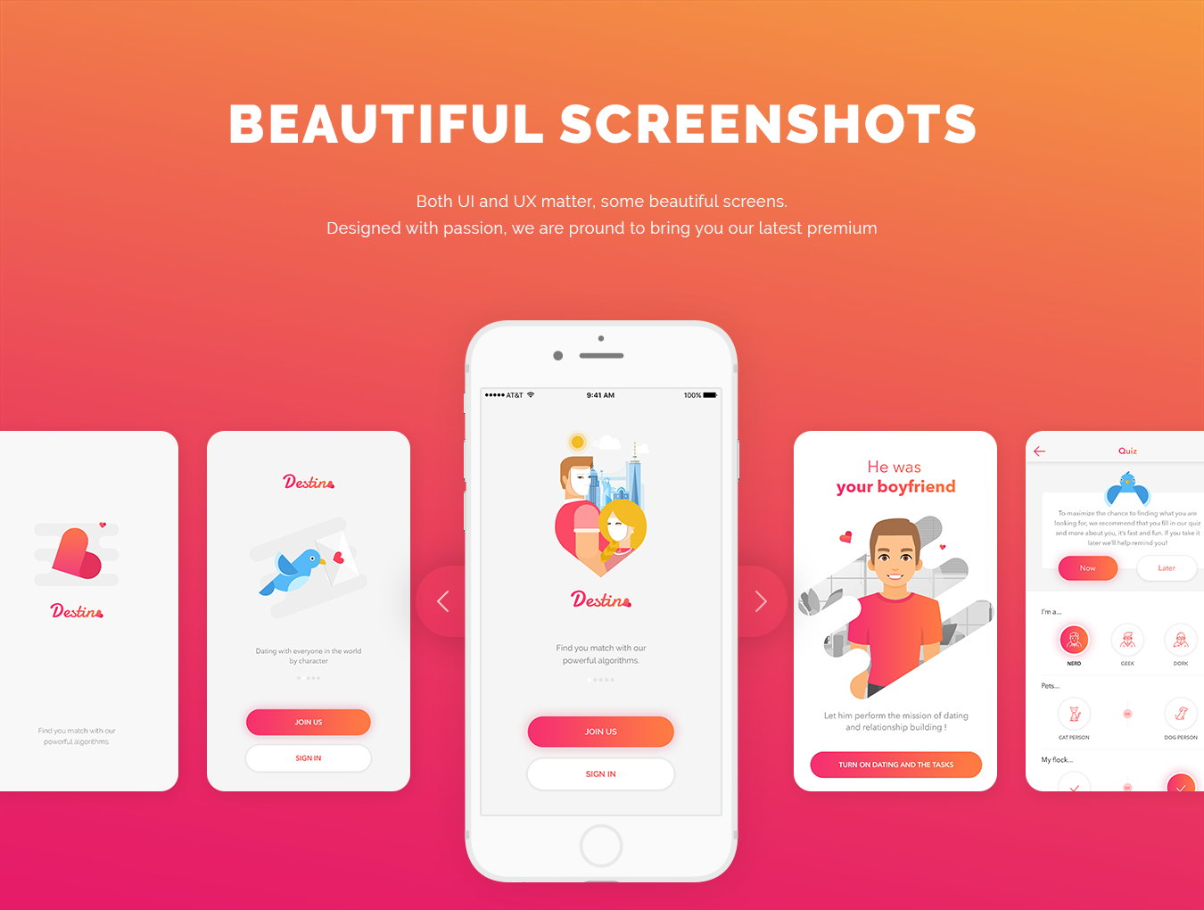 约会婚恋类 APP 套件 Destino Dating App UI KIT插图(4)