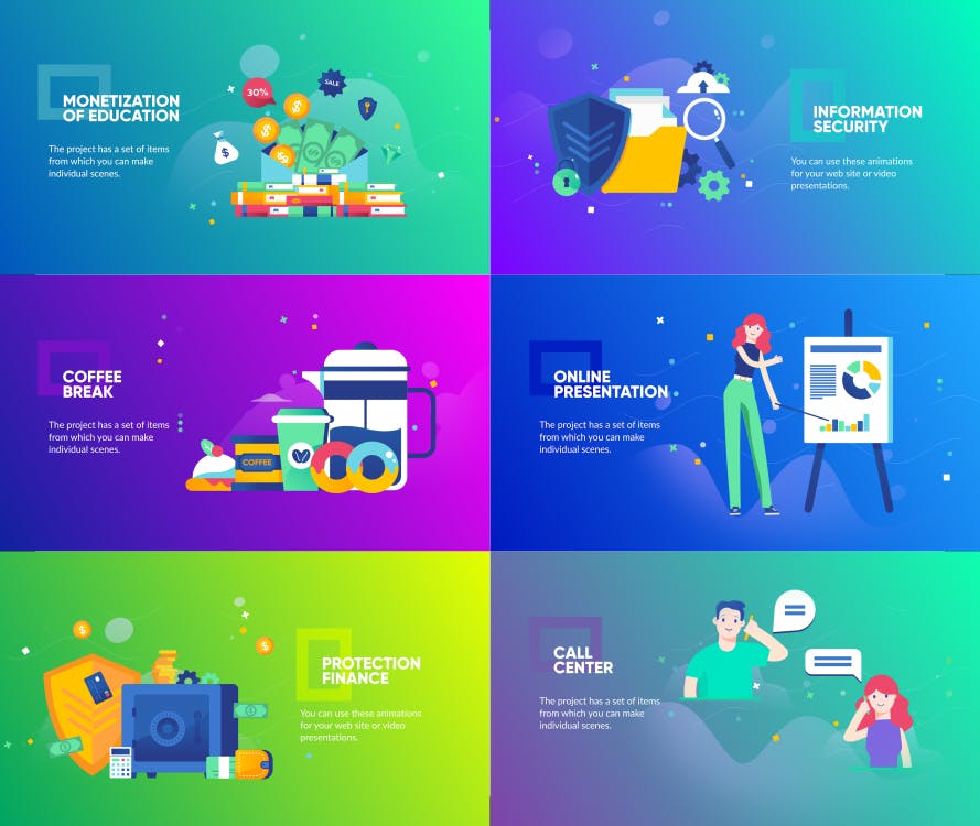 扁平化设计风格网站概念插画设计素材 Flat Design Concepts Package插图(4)