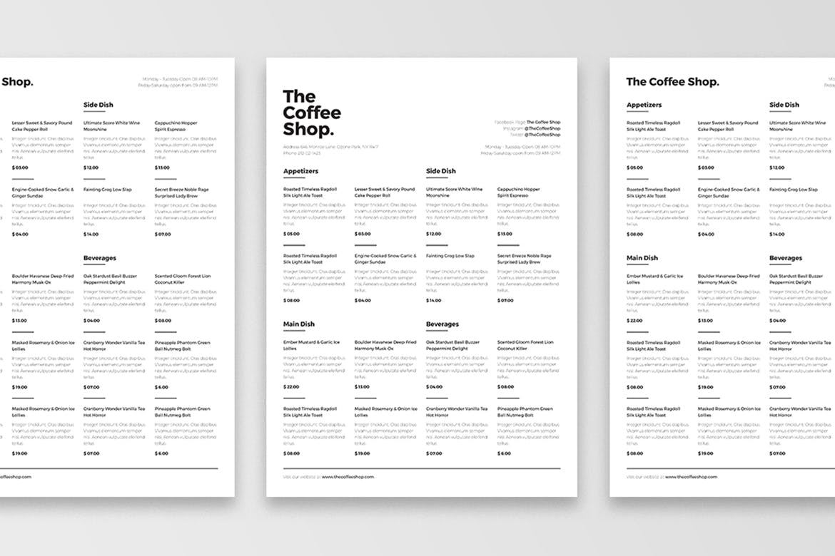 非常高端的极简主义菜单设计模板插图(4)