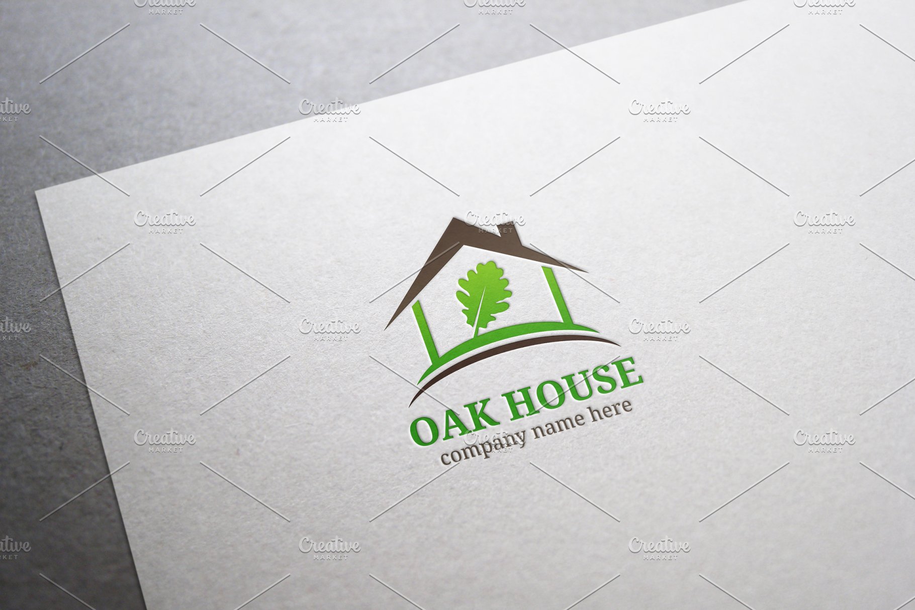 房子装修主题Logo模板 Oak House Logo插图(2)