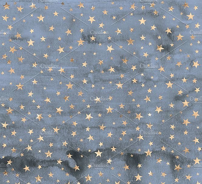 多彩柔和金箔大理石纹理 Rutilated Quartz Gold & Watercolor插图(2)