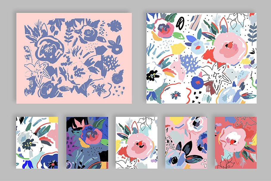 手绘花卉剪贴画 FlorART creative collection插图(4)