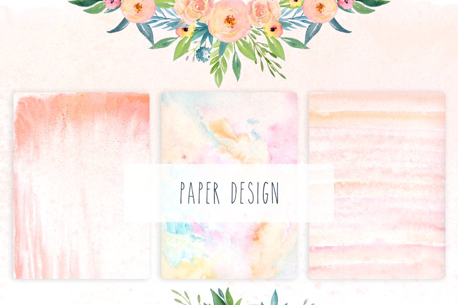 春天之吻水彩花卉剪贴画 Watercolor Floral Kiss of Spring插图(4)