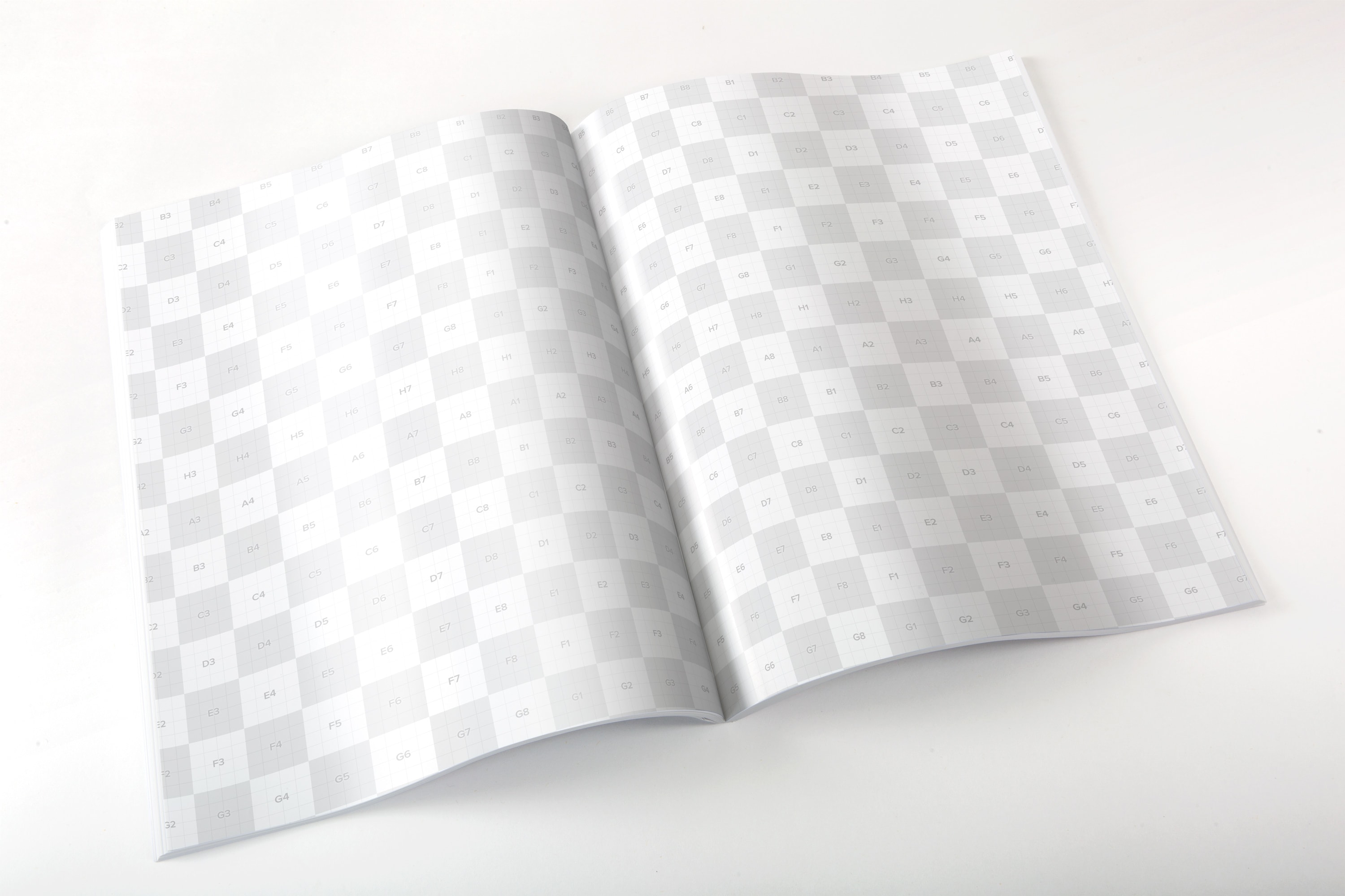 大型杂志内页版式设计印刷效果图样机 Large Magazine Spreads Mockup插图(1)