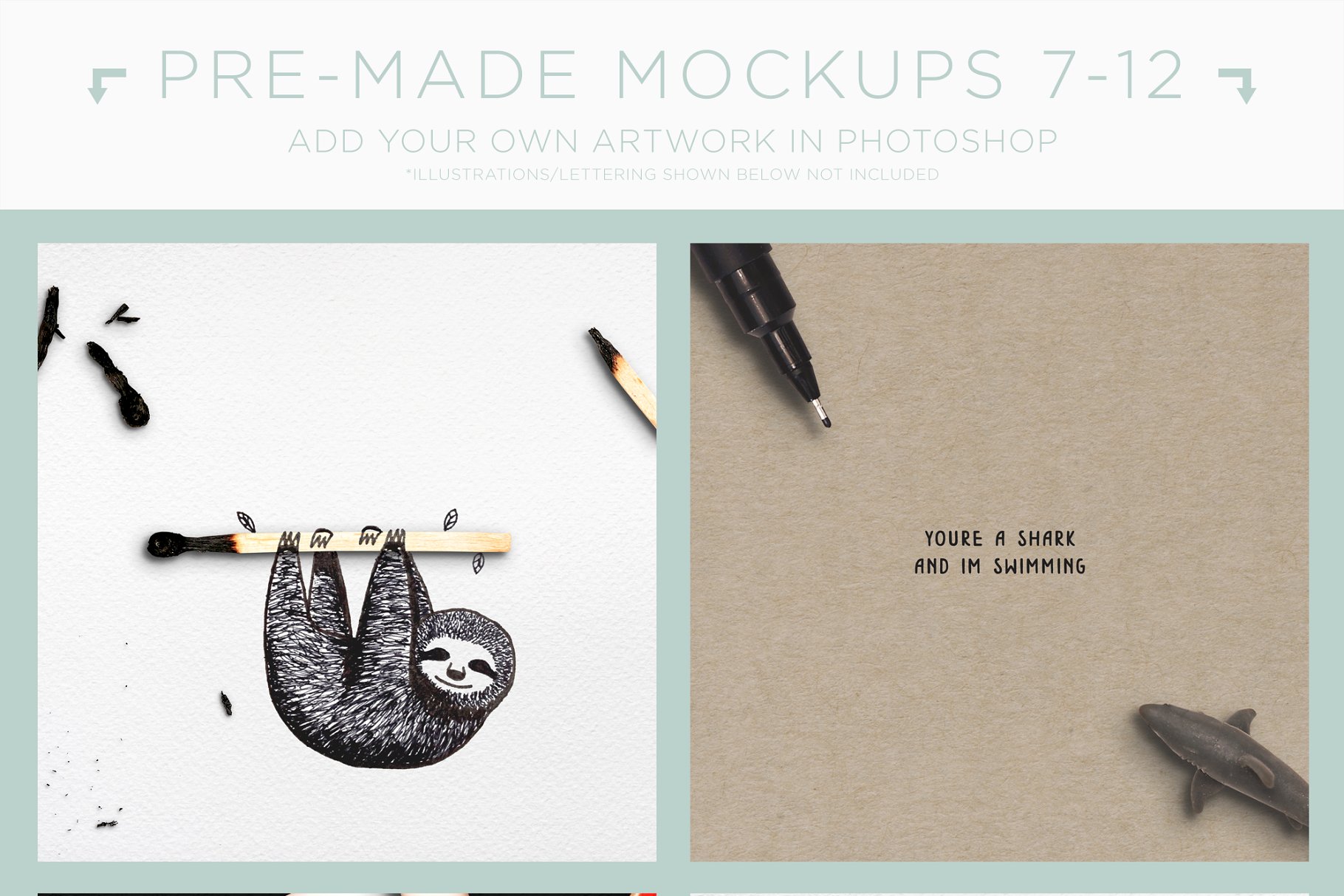 文艺手作类小插画书写展示样机 Mini Mockups插图(3)