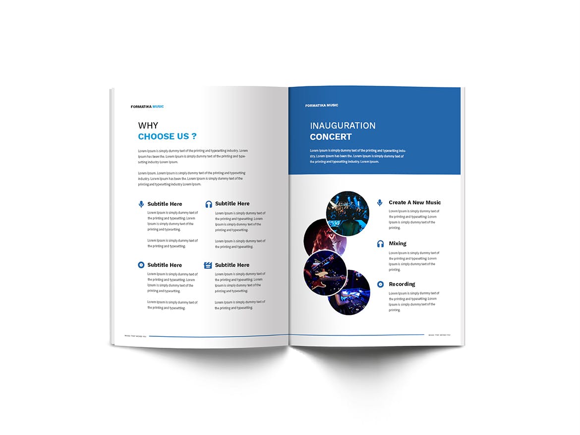 音乐主题A4规格画册/宣传册设计模板 Music A4 Brochure Template插图(13)