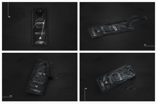 黑色品牌服装吊牌标签样机模板 Black Edition Tag Label Mockup插图(2)