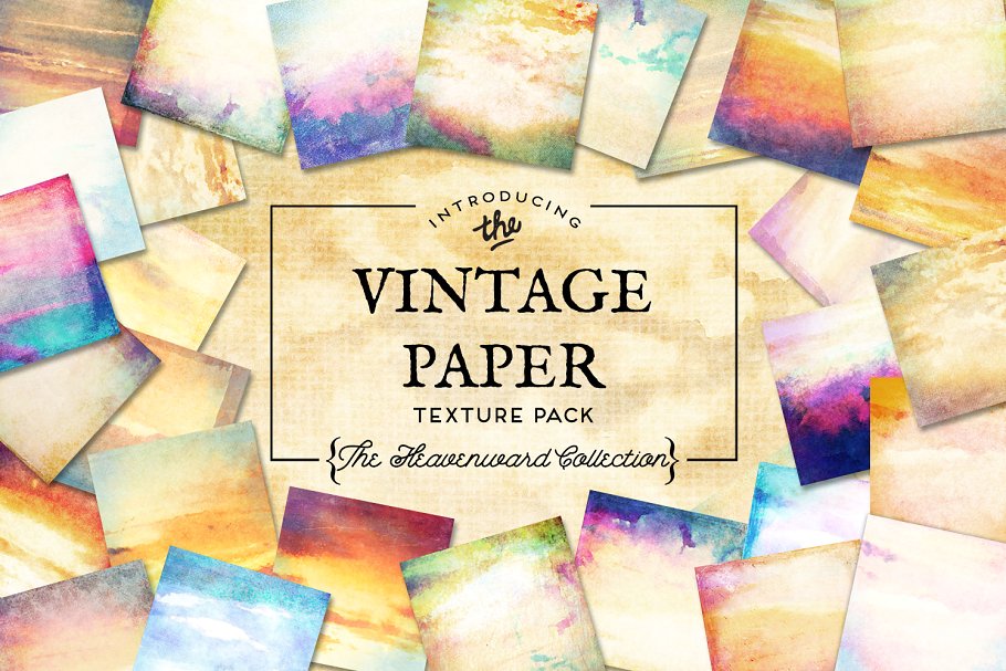 复古风格纸张纹理合集 Vintage Paper Textures Heavenward插图