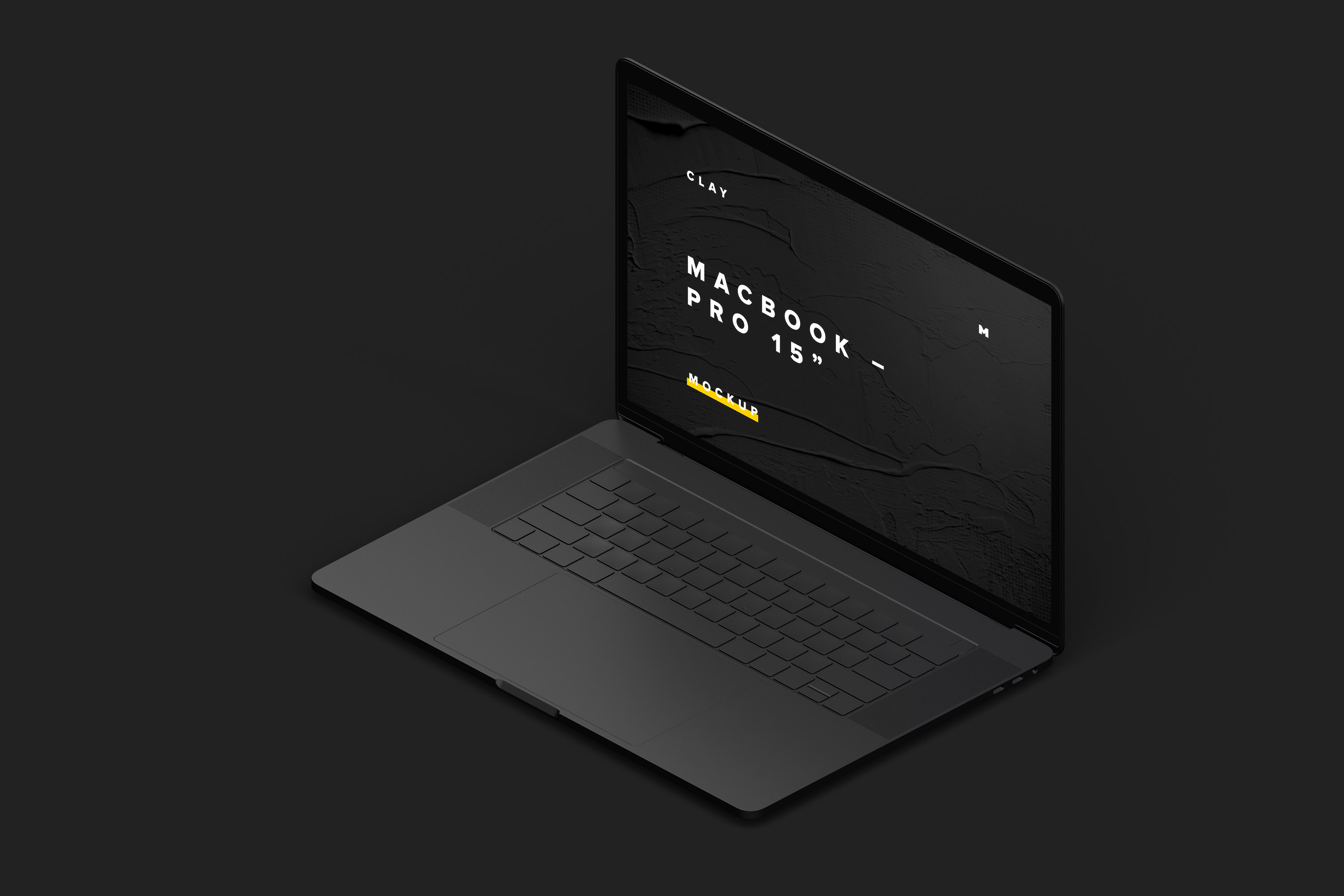 MacBook Pro笔记本电脑设计效果演示右视图样机 Clay MacBook Pro 15" with Touch Bar, Right Isometric View Mockup插图(6)