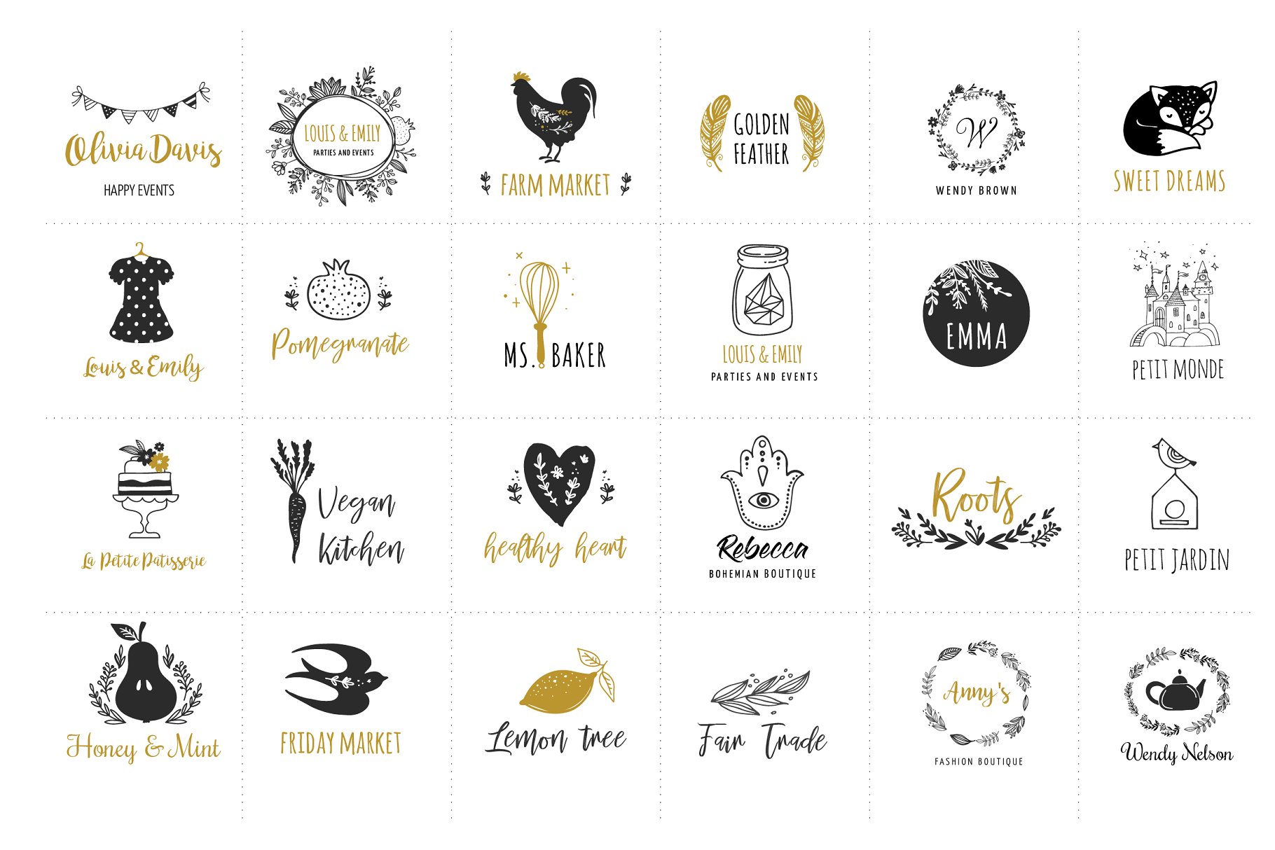 精致优雅品牌Logo设计模板合集 Logo boutiqe – premade logo template插图(3)