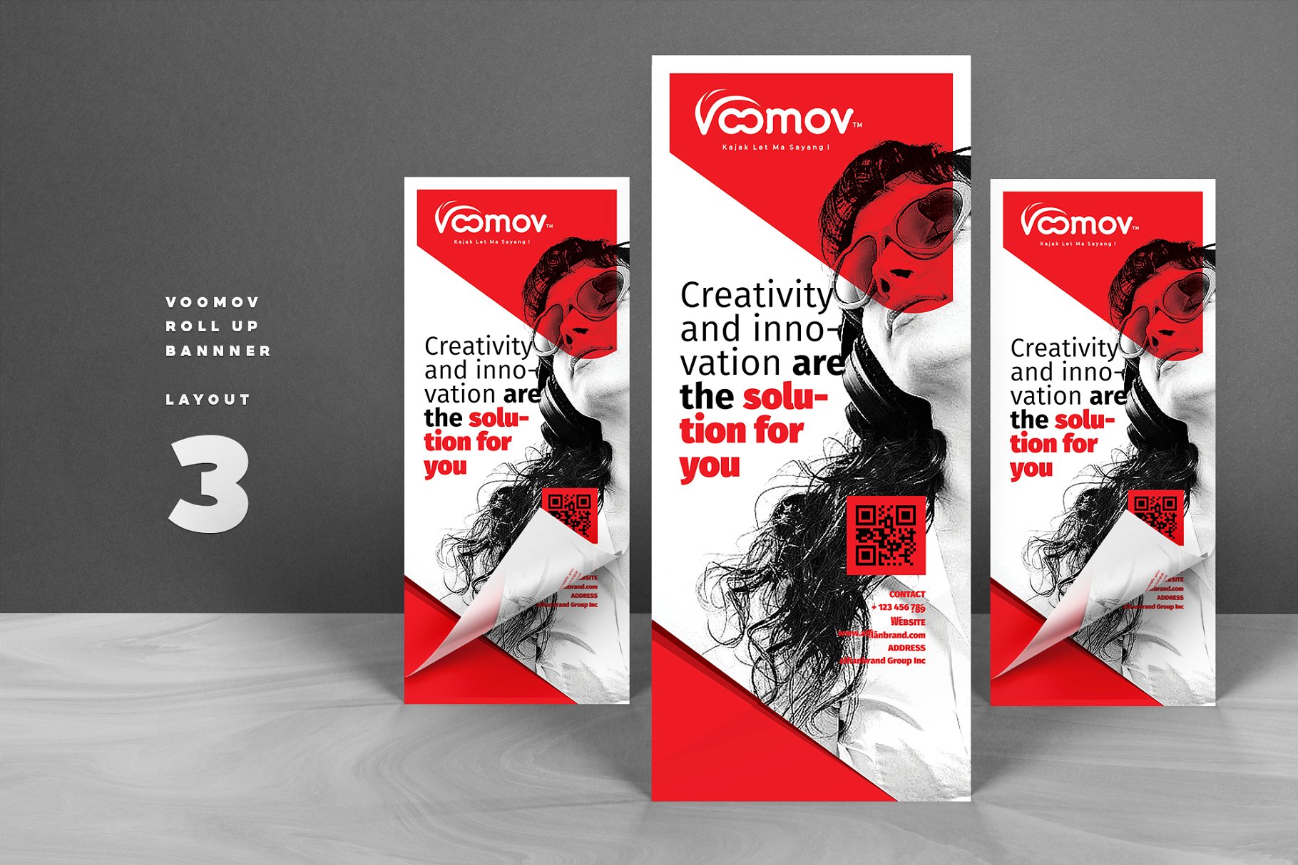 公司品牌广告宣传X展架模板 Corporate Roll-up or Banner插图(3)