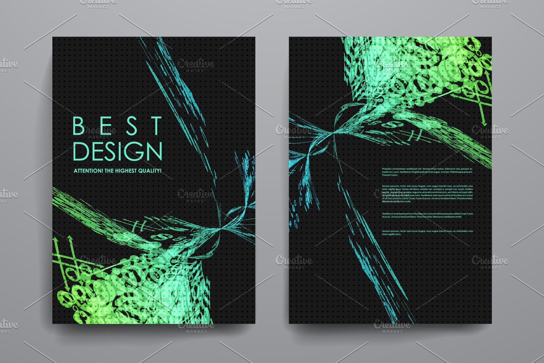 奇幻抽象图案背景画册模板 Abstract brochures插图(2)