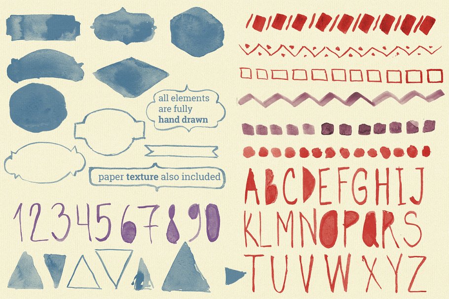 特色水彩手绘设计元素素材合集 Watercolor Design Elements插图(2)