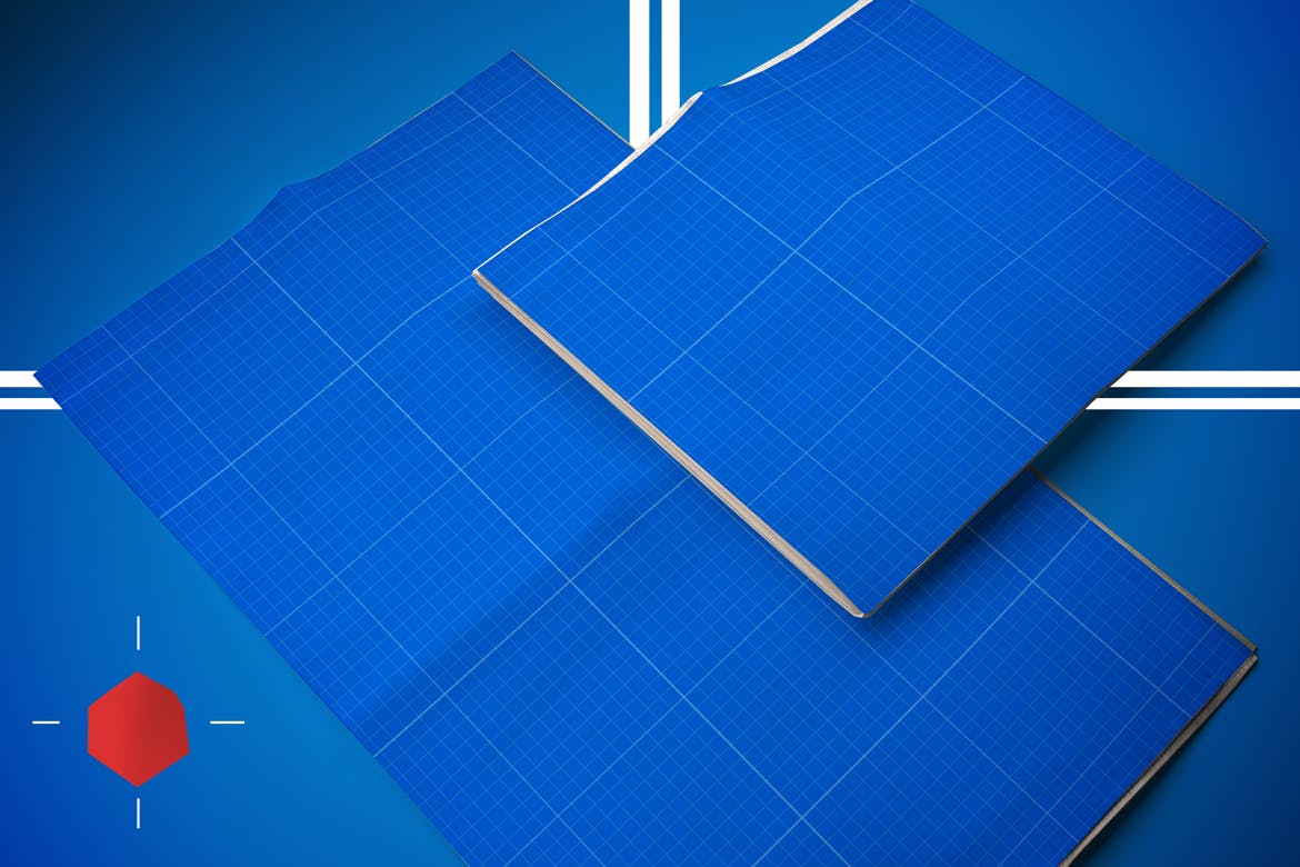 报纸版式设计效果图样机素材库精选模板 Abstract Newspaper MockUp插图(10)