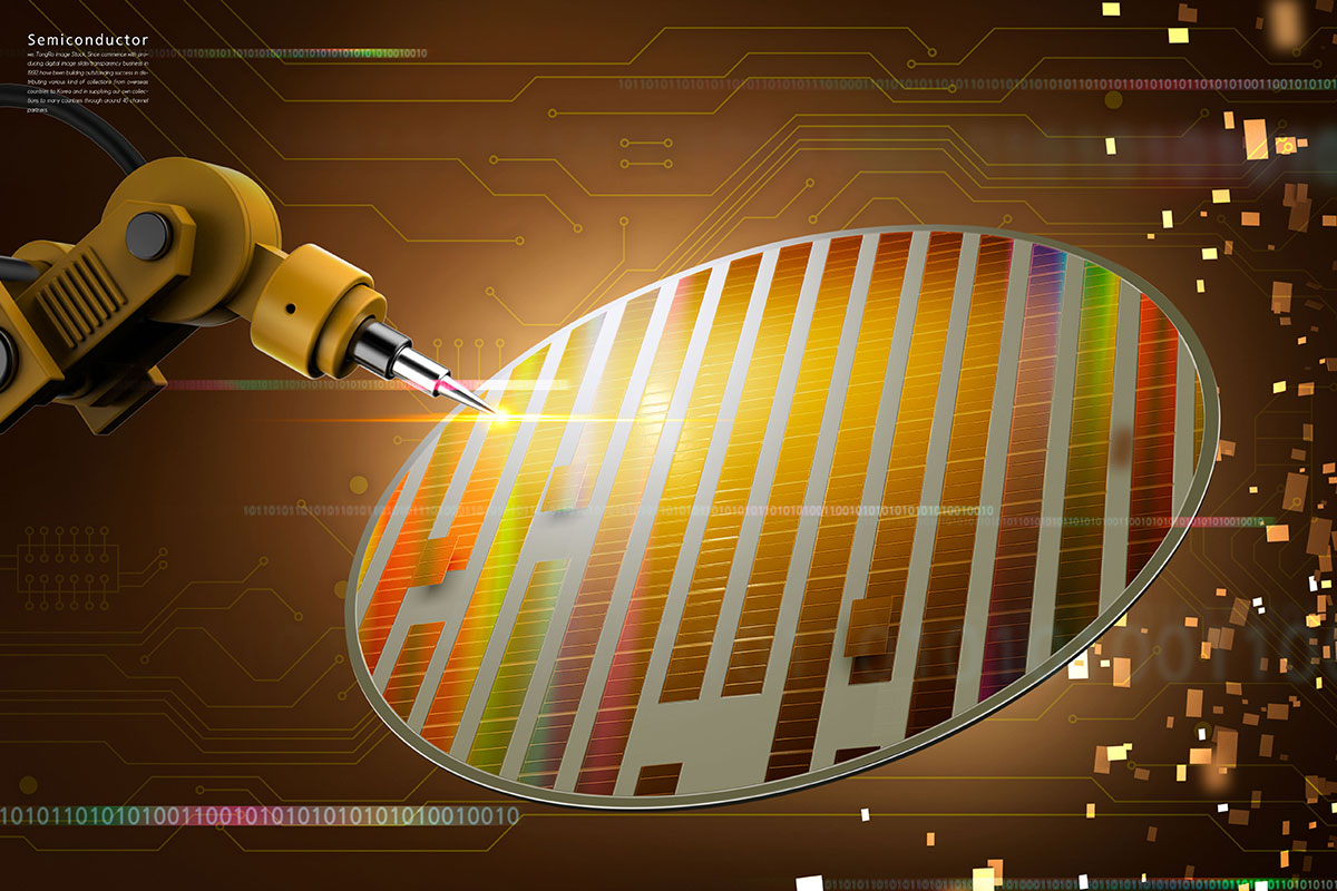 半导体硅晶片科技研发主题海报设计模板插图