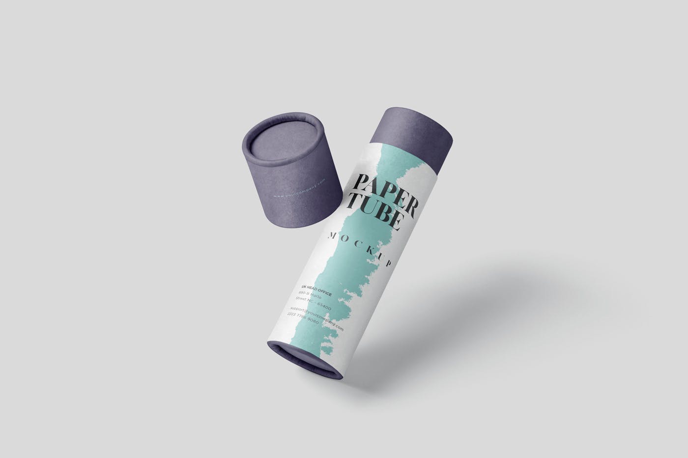 长纸管包装外观设计素材库精选模板 Paper Tube Mockup Set – Slim Medium Size插图(3)