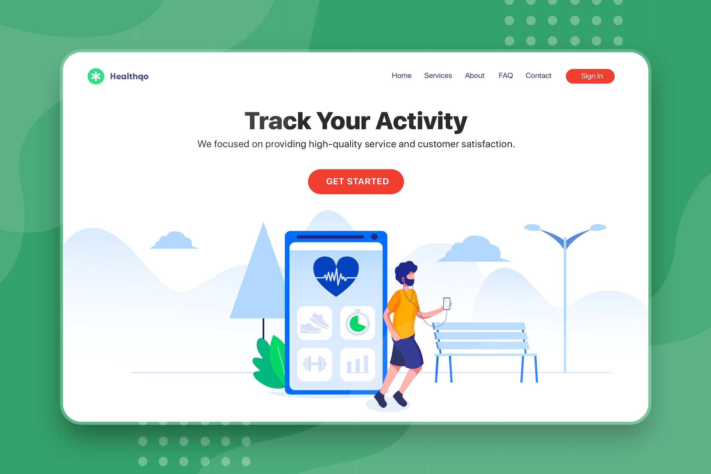 网站Banner&着陆页设计活动跟踪主题素材库精选概念插画素材 Track Your Activity – Banner & Landing Page插图