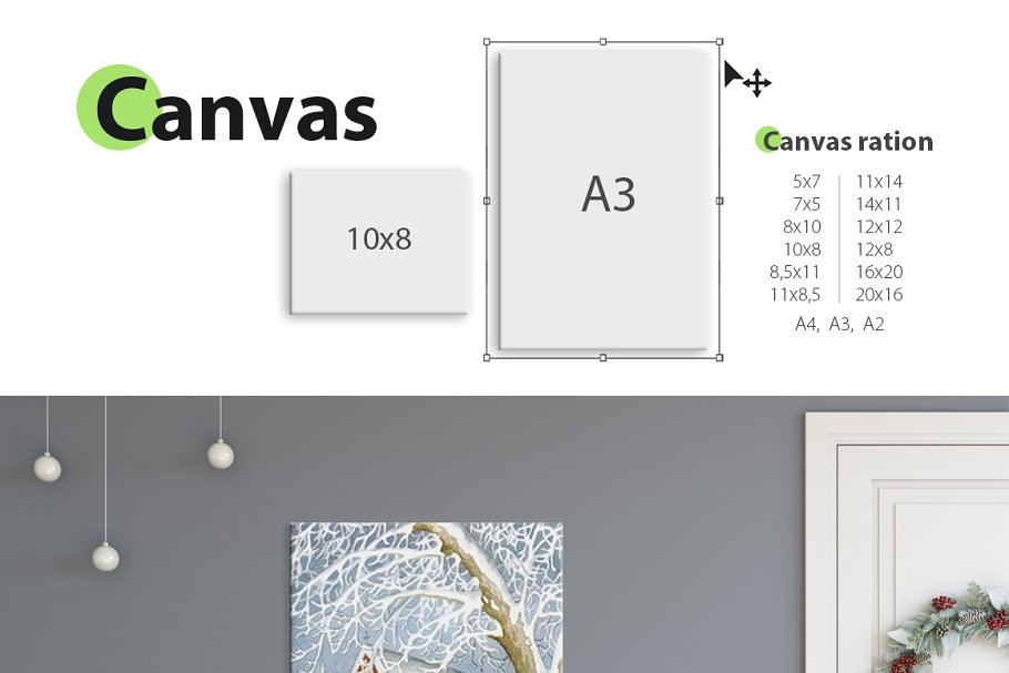 圣诞主题画框相框样机 Christmas Interiors Frame Mockup插图(16)