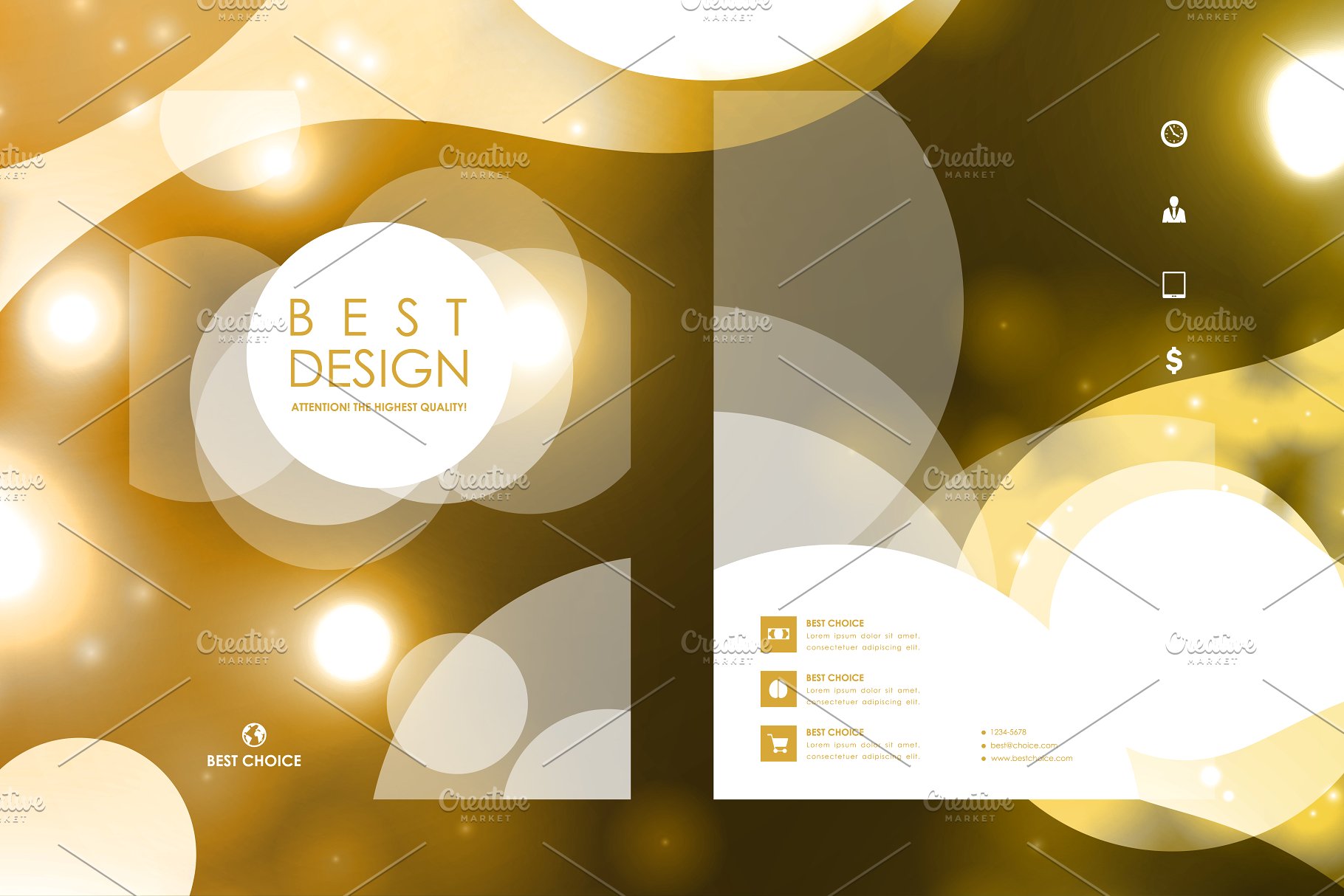 荧光DNA链条抽象图形画册模板 Set of Beautiful Brochures插图(12)